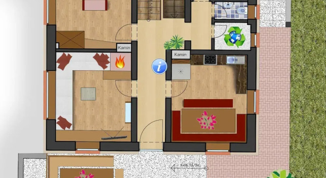 Кровать в общем номере с балконом Apart Central - Premium Mountain&Garden