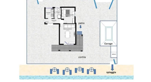 Вилла с видом на море Seafront apartment in Villa , near Rome