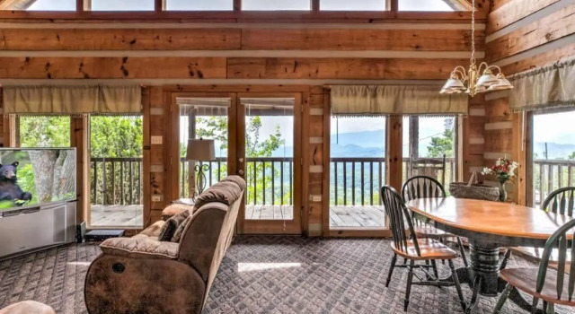 Коттедж с 2 комнатами Super View Smoky Mtn Log Cabin Pool Table Hot Tub