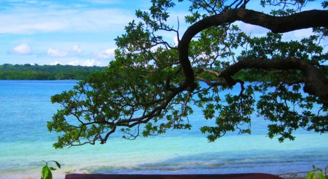 Кровать в общем номере Ratua Private Island Resort