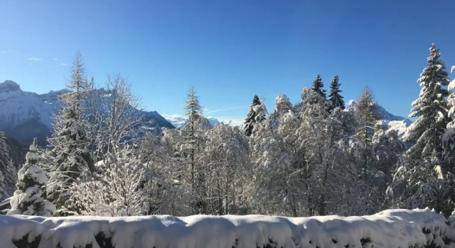 Кровать в общем номере Chalet Melchior