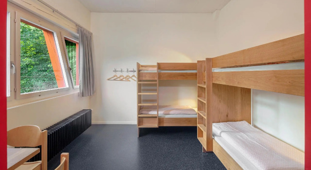 Кровать в общем номере Baden Youth Hostel