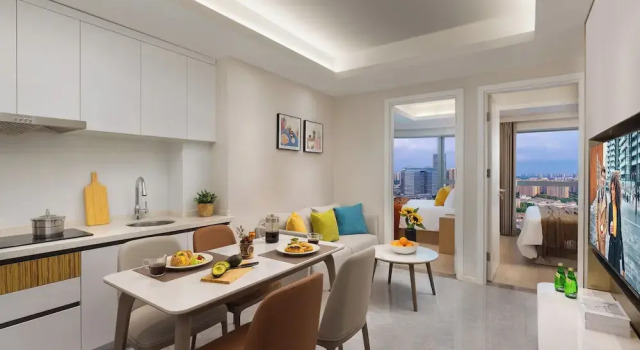 Апартаменты Deluxe с 2 комнатами Citadines Jiangbei Wondercity Nanjing