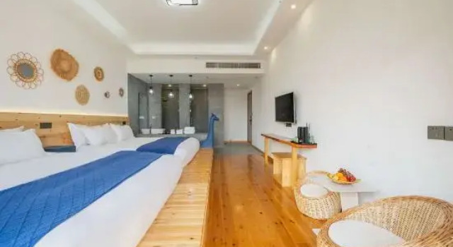 Кровать в общем номере Moxian Shanye Suxi Parent-child Holiday Homestay (Moganshan Yulinba Branch)