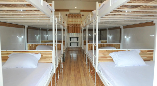 Кровать в общем номере Hoang Nga Garden Guesthouse