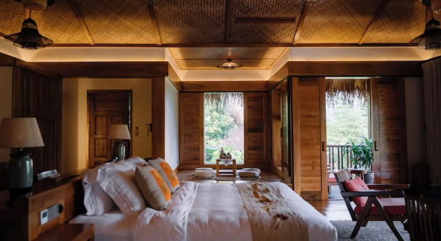 Люкс с балконом и с видом на горы An Chang Retreat & Spa