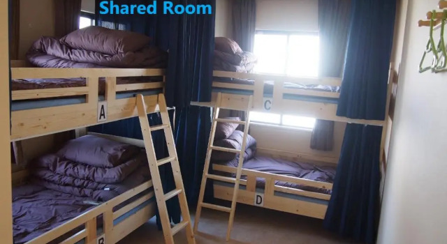 Кровать в общем номере Guest House Sonomama