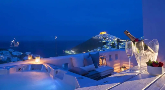 Вилла Elegant Astypalaia Villa Villa Ble Air Conditioning Hot Tub