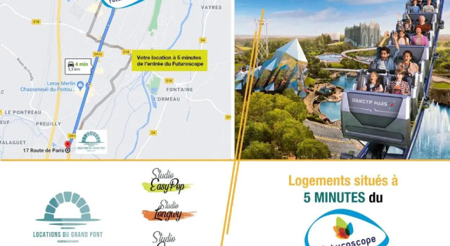 Апартаменты c 1 комнатой Locations du Grand Pont - Appart hôtel Poitiers - Futuroscope