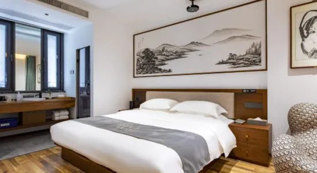 Кровать в общем номере Floral Lux Hotel Jirong Vale Villa Folk Lodge Huizhou Old Town Subsite