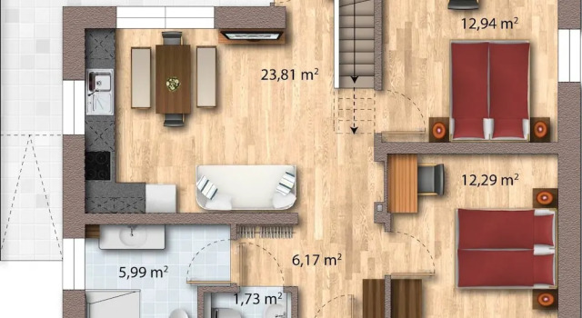 Семейное шале с 2 комнатами с видом на горы Chalets und Apartments Hauserhof Nassfeld