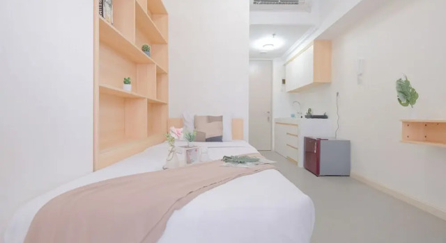Restful And Minimalist Studio Room Tokyo Riverside Pik 2 Apartment, Book Apartment Jakarta Jakarta Province