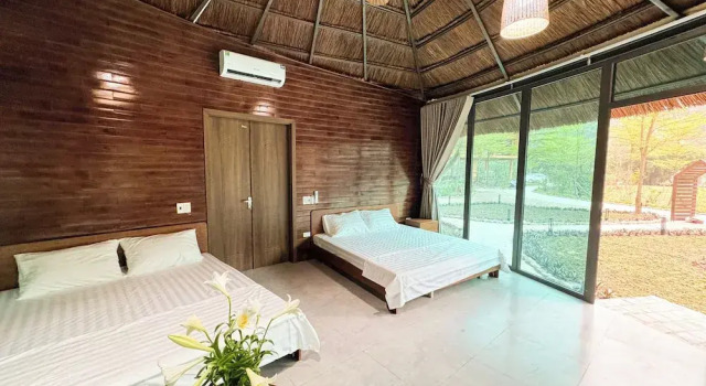 Бунгало Deluxe с балконом и с видом на сад Cendana Trang An Retreat
