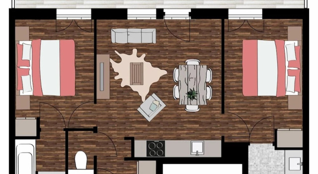 Апартаменты с 2 комнатами с балконом Dormio Resort Les Portes du Mont Blanc