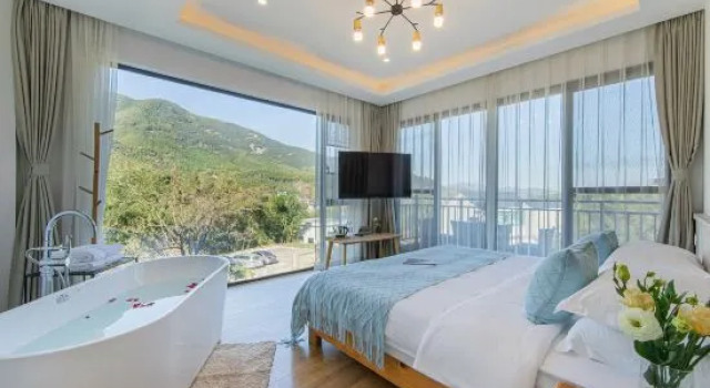 Кровать в общем номере Jingyun Mountain Lodge, Mount Mogan