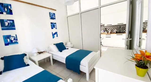 Cozy Apartment in Skala Fourkas,2 BR, 100m/Beach, Book Apartment  