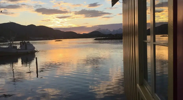 Кровать в общем номере Lofoten Hostel