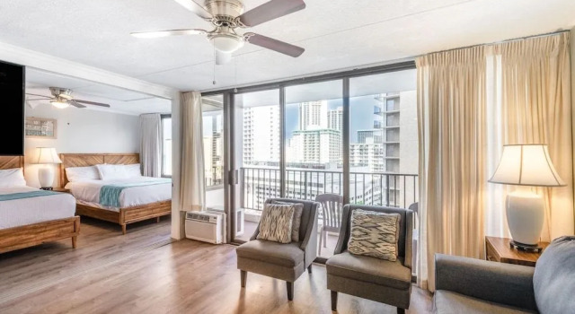 Breezy 12th Floor Waikiki Condo with FREE Parking