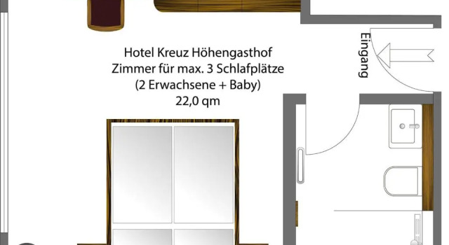 Двухместный номер Deluxe Höhengasthof Hotel Kreuz