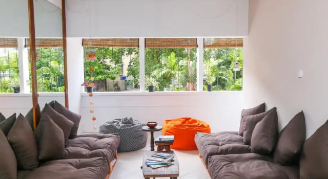 Кровать в общем номере Hostel at Galle Face