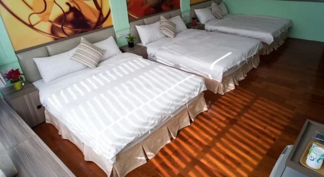 Кровать в общем номере Bei Pin B&B