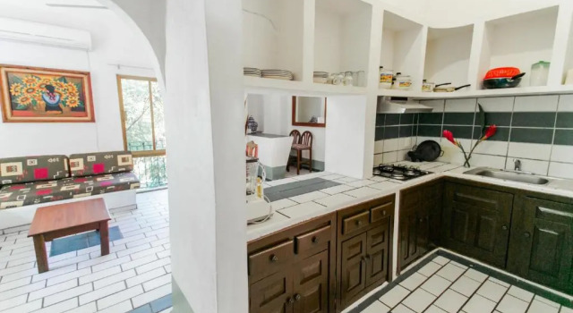 Кровать в общем номере Hotel Hacienda de Melaque