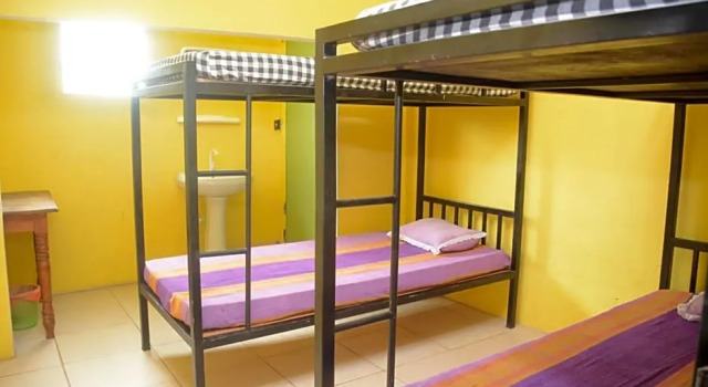Кровать в общем номере Sun UP Hotel