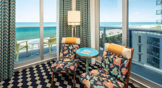 Двухместный номер с балконом и oceanfront Курорт Andaz Miami Beach Resort & Spa