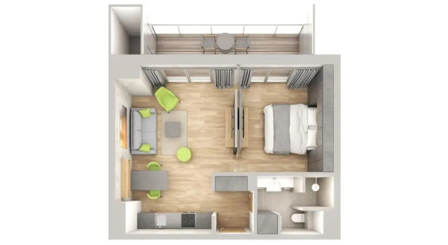 Bahçe manzaralı 1 yatak odası daire Downtown Apartments Berlin