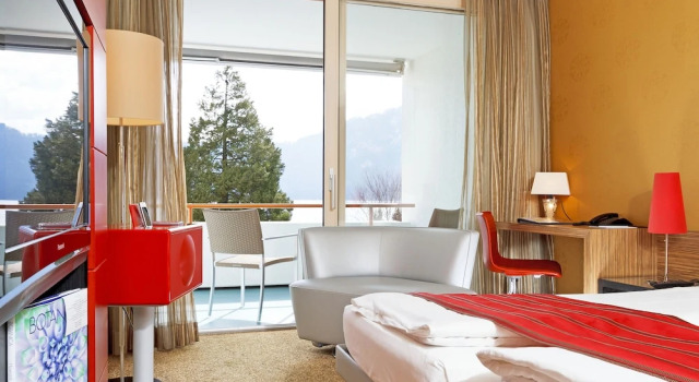 Двухместный номер Comfort с балконом и с видом на озеро Post Hotel Weggis