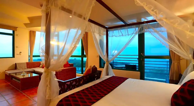 Двухместный номер Deluxe с видом на море 窗外的海民宿 - 門口好停車-免費泡麵飲料-遠雄海洋公園旁