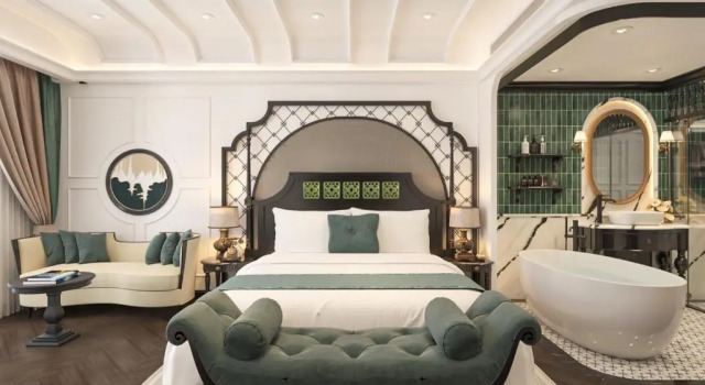 Двухместный номер Deluxe с балконом Grand Sunrise Palace Hoi An- A Luxury Indochine Hotel & Spa