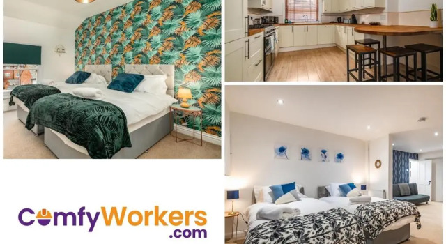 Апартаменты LARGE Town Centre Townhouse for Work and Leisure inc Private Parking by ComfyWorkers