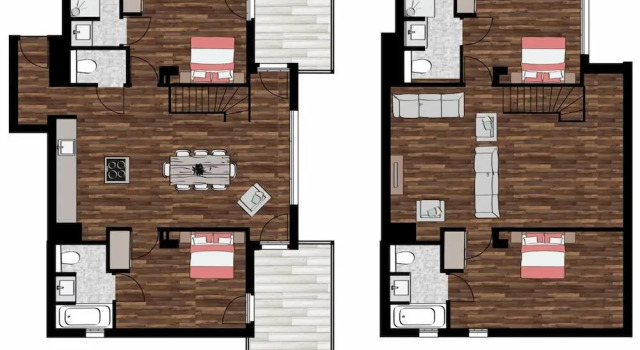 Апартаменты с 4 комнатами с балконом Dormio Resort Les Portes du Mont Blanc