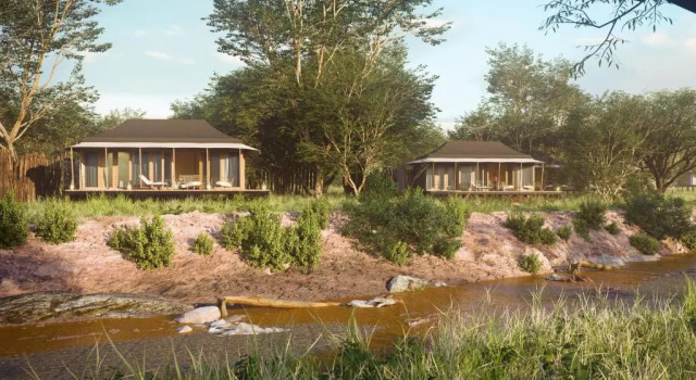 Двухместный люкс Deluxe с балконом и с видом на реку JW Marriott Masai Mara Lodge