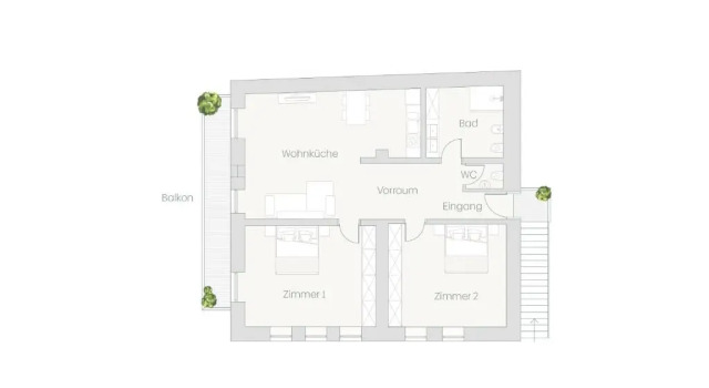 Апартаменты с 2 комнатами с балконом Huberhof Meran