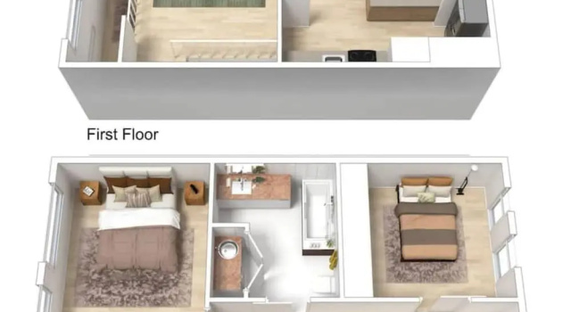 Апартаменты Light-filled Converted Warehouse 2 Bedroom Apartment in Prahran
