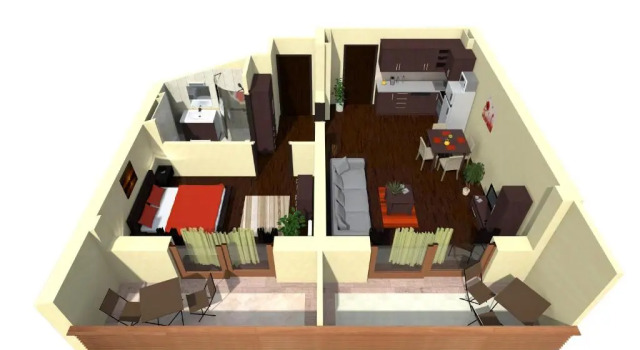 Апартаменты Comfort c 1 комнатой с видом на озеро Alpe-Adria Apartments