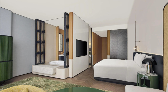 Номер Standard с видом на реку Waldorf Astoria Shanghai Qiantan