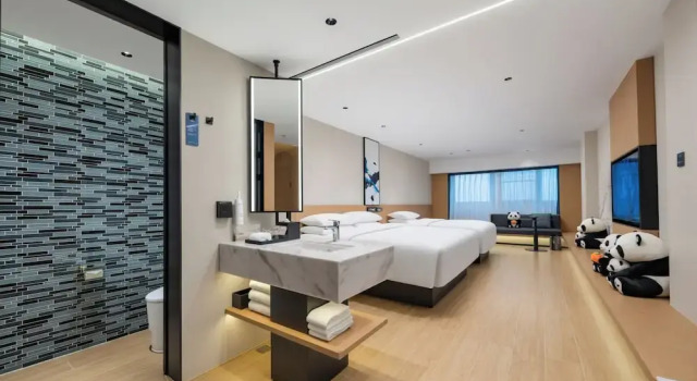 Четырёхместный семейный номер Standard с видом на город Fairfield by Marriott Chengdu Tianfu Square