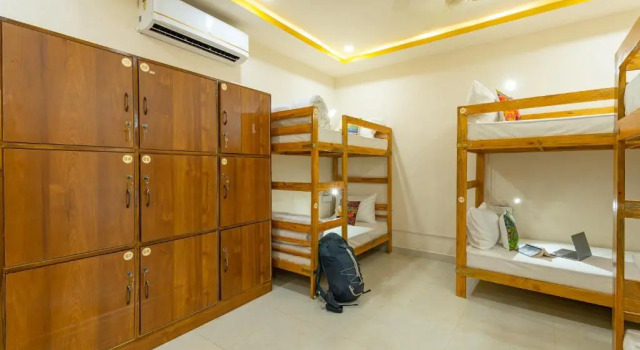 Кровать в общем номере The Social Stays Jaipur