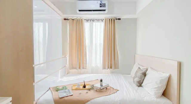 Warm Neutral Studio Room At Meikarta Apartment, Book Apartment Cibatu West Java