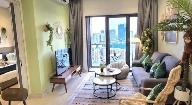 Lucentia| Malay Tropic 2BR/Infinity pool KLCC View, Забронировать Отель Куала-Лумпур Федеральная территория Куала-Лумпур, рядом с Башни-близнецы Берджая Таймс-Сквэр