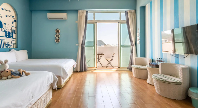 Standard- firedobbelt værelse med altan Cozy Blue B&B