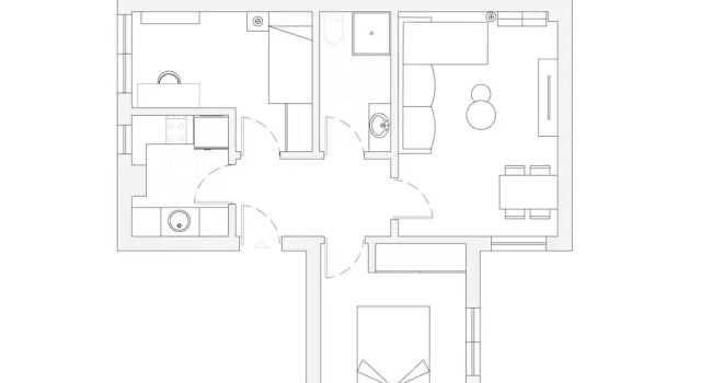 Апартаменты M Eca103 Acogedora Vivienda de 2 Dormitorios en C