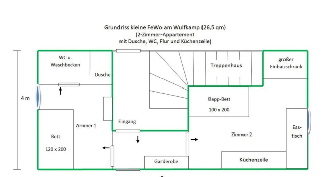 Апартаменты kleine Ferienwohnung am Wulfkamp