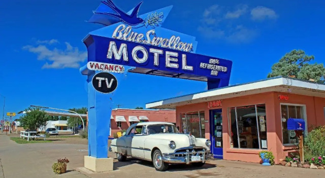 Blue Swallow Motel, Rezerwuj Motel Tucumcari Nowy Meksyk