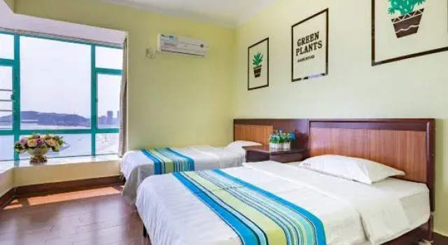 Люкс с 3 комнатами с балконом и с видом на море Yangjiang Zhapo Bitaoyuan Xiaoluo Vacation Homestay