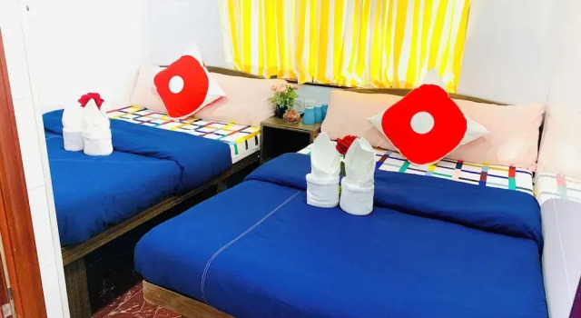 Кровать в общем номере Rhine Guest House