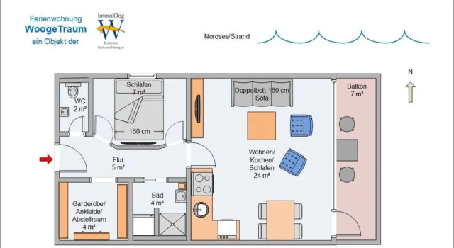 Апартаменты WoogeTraum - Traumwohnung mit Meerblick direkt am Strand
